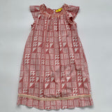 Roller Rabbit Pink And White Cotton Peasant Dress With Embroidery: 10 Years