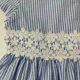 Ralph Lauren Blue And White Stripe Seersucker Dress : 18 Months