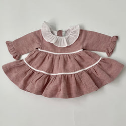 Normandie Pink Brushed Cotton Dress: 3 Months