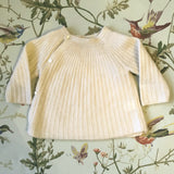 Bonpoint Cream Cashmere Ribbed Cross-Over Cardigan: 3 Months