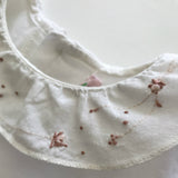 Bonpoint White Cotton Blouse With Hand-Embroidered Frill Collar