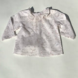 Bonpoint Pale Pink Floral Blouse With Collar: 6 Months