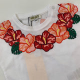 Kenzo White T-Shirt With Floral Motif: 6 Months (Brand New)