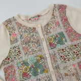 Bonpoint Cotton Cardigan With Patchwork Liberty Print: 6 Years