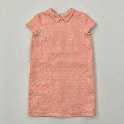 Bonpoint Pink And Gold Heart Print Shift Dress: 12 Years
