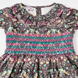 Lily Rose Singing Bird Liberty Print Smocked Dress With Collar: 2 Years