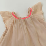 Marie-Chantal Pale Pink Silk Dress With Neon Trim: 5 Years