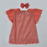 Stella McCartney Apricot Summer Blouse With Neon Embroidery: 6 Years