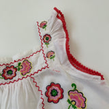 Sunuva White Cotton Embroidered Sun Dress: 5-6 Years