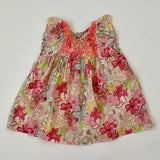 Bonpoint Liberty Print Dress With Neon Smocking: 12 Months