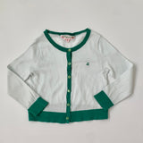 Bonpoint White And Green Trim Summer Cardigan: 4 Years