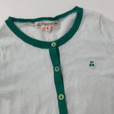 Bonpoint White And Green Trim Summer Cardigan: 4 Years