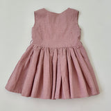 Caramel Pink Check Dress With Crossover Back: 3 Years