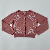 Bonpoint Dusty Pink Cardigan With Embroidery: 8 Years