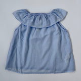 Bonton Pale Blue Summer Blouse With Frill: 6 Years (Brand New)