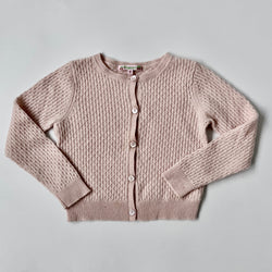 Bonpoint Pale Pink Cashmere Cable Knit Cardigan: 6 Years