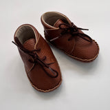 Caramel By Pepe Brown Leather Pram Booties: Size EU 19 (Brand New)