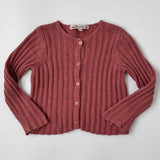 Bonpoint Dusty Pink Angora/ Wool Thick Ribbed Cardigan: 2 Years