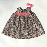 Bonpoint Liberty Print Hand Smocked Dress With Neon: 12 Months