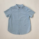 Bonpoint Blue And White Check Short Sleeve Shirt: 6 Years