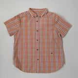 Bonpoint Orange Check Short Sleeve Shirt: 6 Years