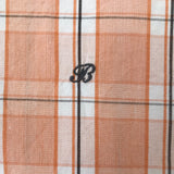 Bonpoint Orange Check Short Sleeve Shirt: 6 Years