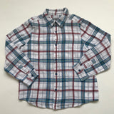 Bonpoint White, Maroon And Blue Check Cotton Shirt: 6 Years