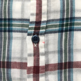 Bonpoint White, Maroon And Blue Check Cotton Shirt: 6 Years