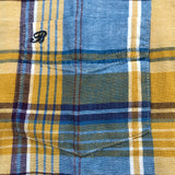 Bonpoint Blue And Yellow Check Cotton And Linen Mix Shirt: 6 Years