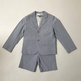 Bonpoint Blue And White Cotton Blazer And Shorts Outfit: 6 Years