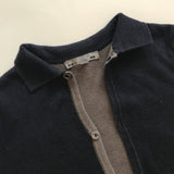 Bonpoint 100% Cotton Navy And Grey Cardigan: 6 Years