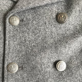 Bonpoint Grey Wool Pea Coat Blazer With Military Buttons: 6 Years