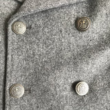 Bonpoint Grey Wool Pea Coat Blazer With Military Buttons: 8 Years