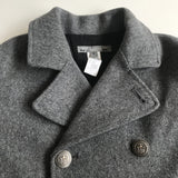 Bonpoint Grey Wool Pea Coat Blazer With Military Buttons: 8 Years