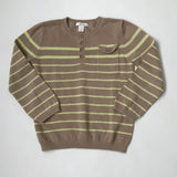 Marie-Chantal Taupe And Lemon Yellow Stripe Linen/ Cotton Mix Jumper: 6 Years
