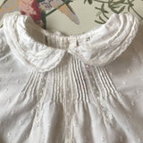 Bonpoint White Cotton Blouse With Pintuck Detailing And Lace Trim Collar