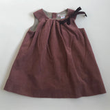 Bonpoint Mulberry Fine Cord Pinafore Dress With Ribbon Trim: 18 Months