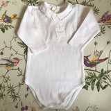 Bonpoint Long Sleeve Body With Embroidered Collar: 12 Months