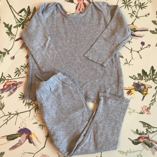 Bonpoint Grey Cotton Top And Leggings Set: 18 Months