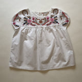 Bonpoint White Summer Blouse With Embroidery