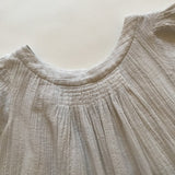 Bonpoint Cream Gauzy Cotton Summer Dress With Silver Metallic Thread:  6 Years