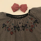 Caramel Black Check Dress With Embroidery: 6 years