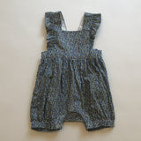 Olivier Baby Liberty Print Romper With Ruffle Straps