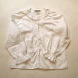 Bonpoint White Cotton Blouse With Lace Trimmed Collar: 6 Years