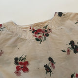 Bonpoint Cream Floral Blouse With Gathered Waist: 6 Years