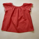 Bonpoint Coral Cotton Blouse With Contrast Crochet Trim: 6 Years