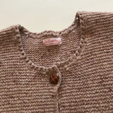 La Coqueta Dusty Pink Marl Wool Mix Cardigan With Leather Buttons: 6 Years