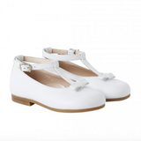 Il Gufo White Mary-Jane Style Shoes With Bow: Size 22 (Brand New)