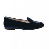 Il Gufo Teal Velvet Slip On Shoes: Size 33