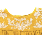 Bonpoint Ochre Dress With Embroidery
